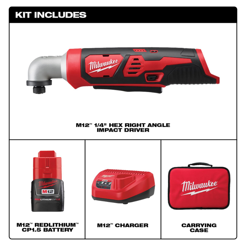 M12™ 1/4" Hex M12™ 1/4" Hex Right Angle Impact Driver Kit