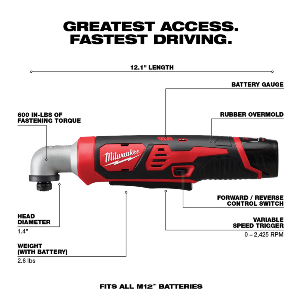 M12™ 1/4" Hex M12™ 1/4" Hex Right Angle Impact Driver Kit