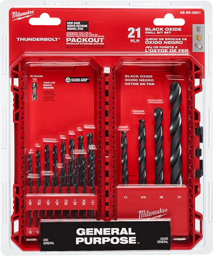 THUNDERBOLT® Black Oxide Drill Bit Set - 21pc