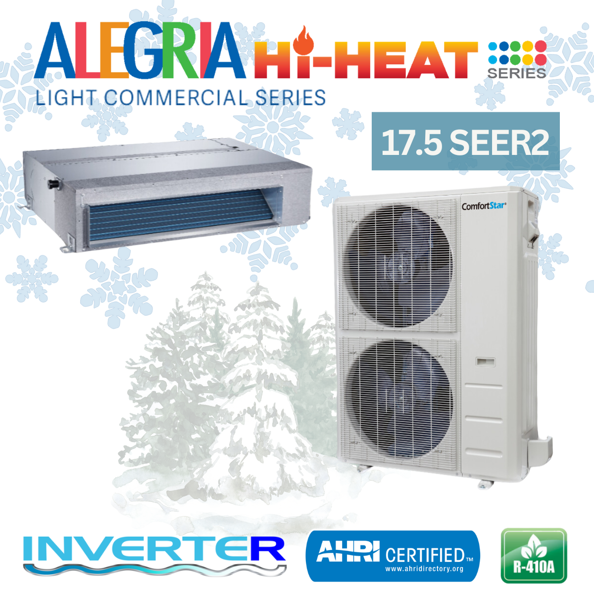 36K Cooling + Heating - 208/230v Light Commercial Fan Coil System – 17.5 SEER2