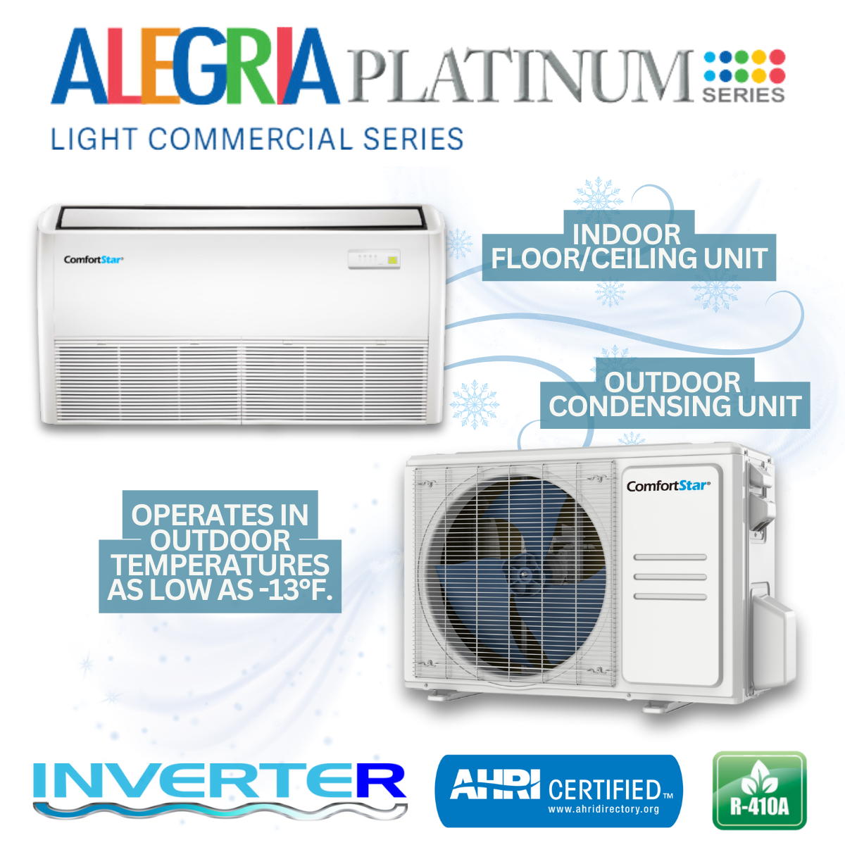 18K Cooling + Heating - 208/230v Energy Star Light Commercial Floor-Ceiling System – 23 SEER2