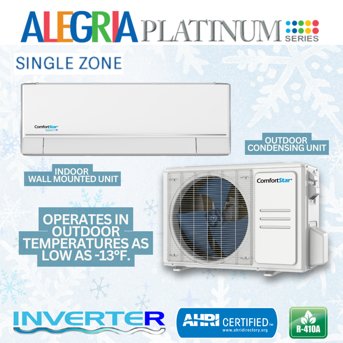 12,000 BTU Cooling + Heating - Wall Mounted Ductless Mini Split Air Conditioner - 23.5 SEER2 Energy-Efficient, Voltage 115V