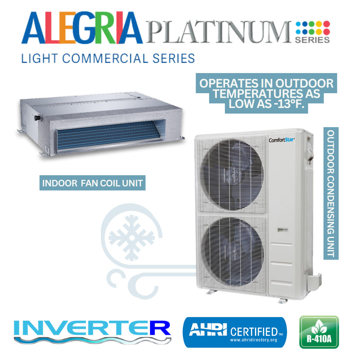 60K Cooling + Heating - 208/230v Light Commercial Fan Coil System – 17 SEER2