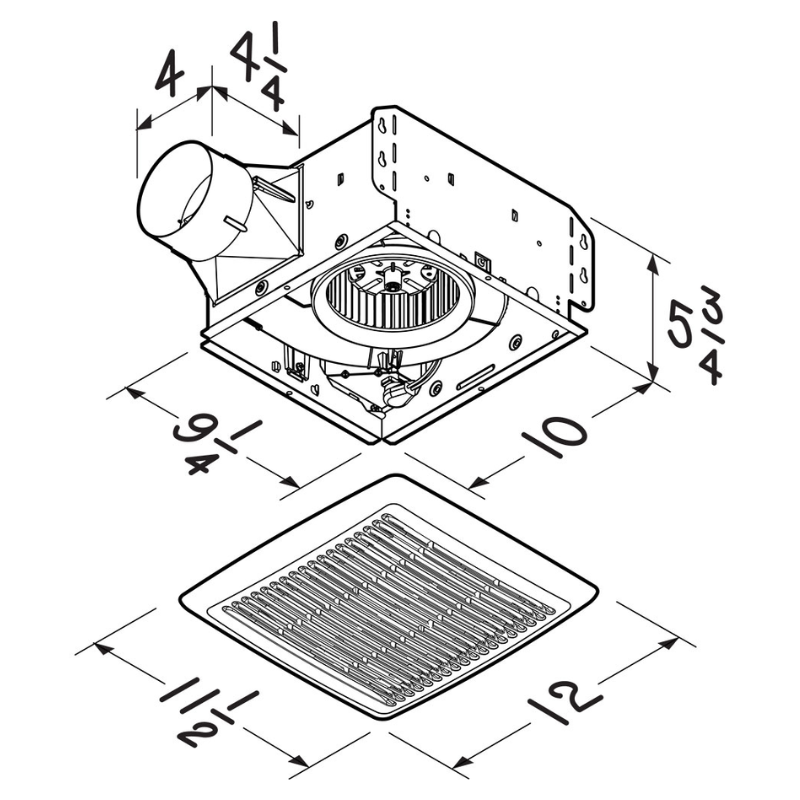FLEX™ Series 110 Cfm Ceiling Roomside Installation Bathroom Exhaust Fan, Energy Star®