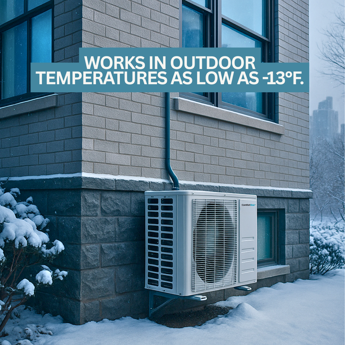 12,000 BTU Cooling + Heating - Wall Mounted Ductless Mini Split Air Conditioner Heat Pump - 22 SEER2 Energy-Efficient, Voltage 115V