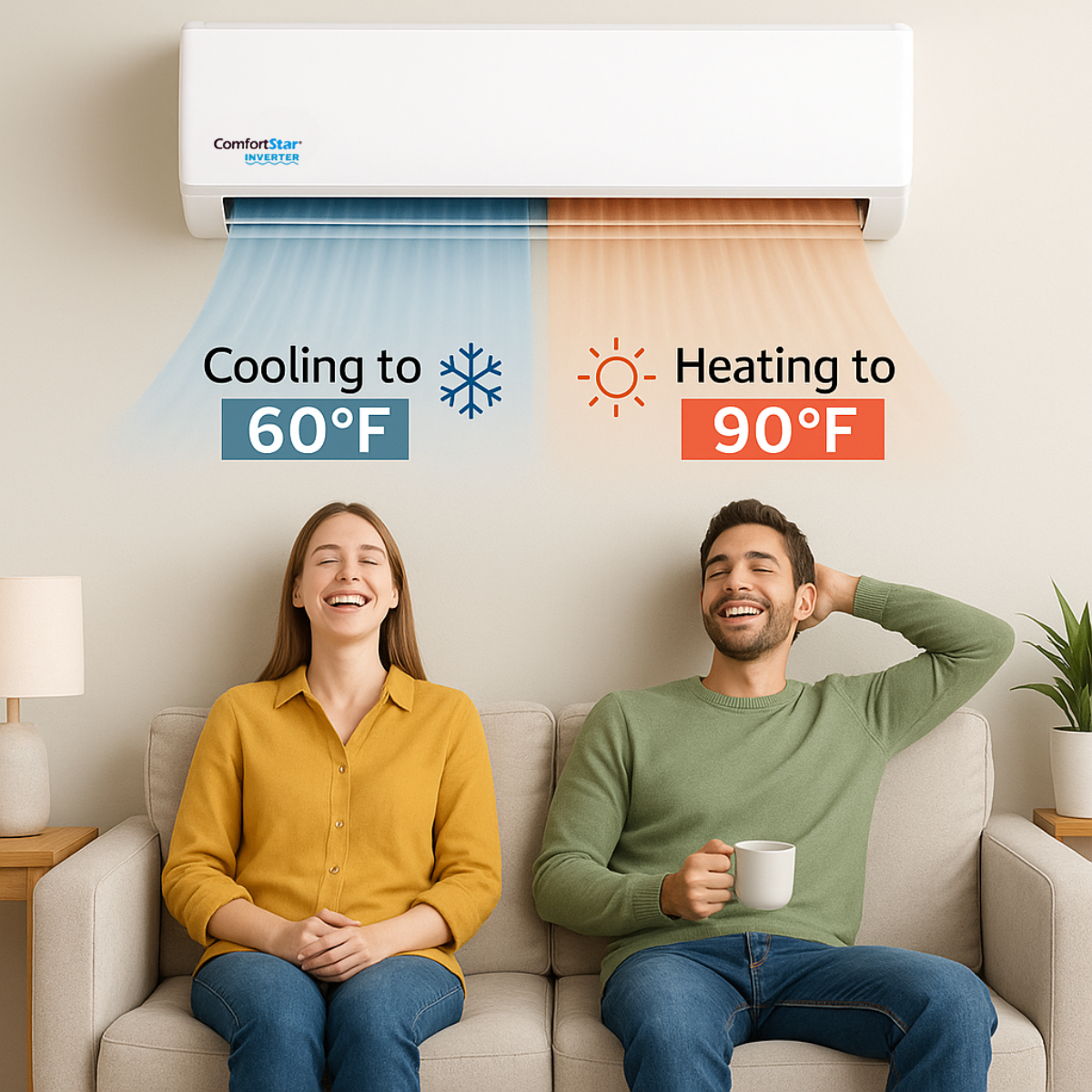 18,000 BTU Cooling + Heating - Wall Mounted Ductless Mini Split Air Conditioner Heat Pump – 24 SEER2 Energy-Efficient, Voltage 230V