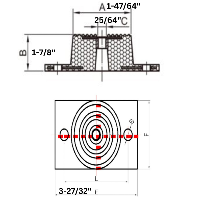 Neoprene Isolation Mounts Neoprene Isolation Mounts Max Load 264 lbs