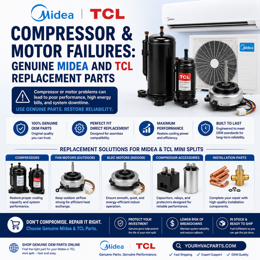 Compressor & Motor Failures: Genuine Midea and TCL Replacement Parts