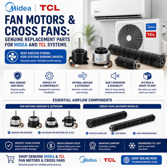 Fan Motors & Cross Fans: Genuine Replacement Parts for Midea and TCL Systems