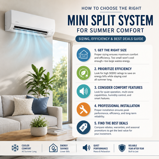 How to Choose the Right Mini Split System for Summer Comfort (Sizing, Efficiency & Best Deals Guide)