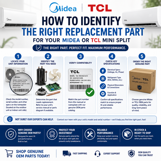How to Identify the Right Replacement Part for Your Midea or TCL Mini Split