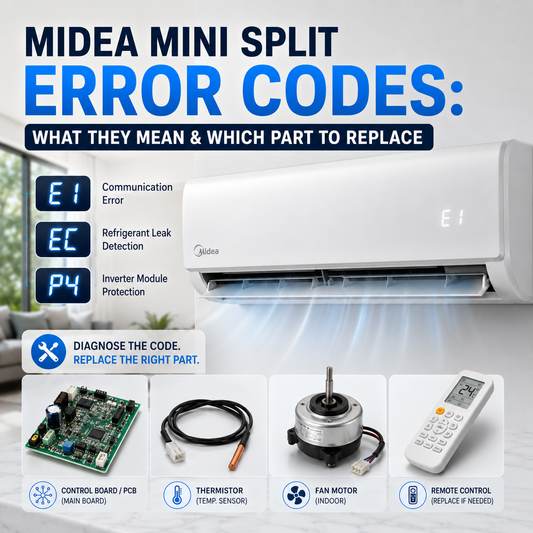 Midea Mini Split Error Codes: What They Mean & Which Part to Replace