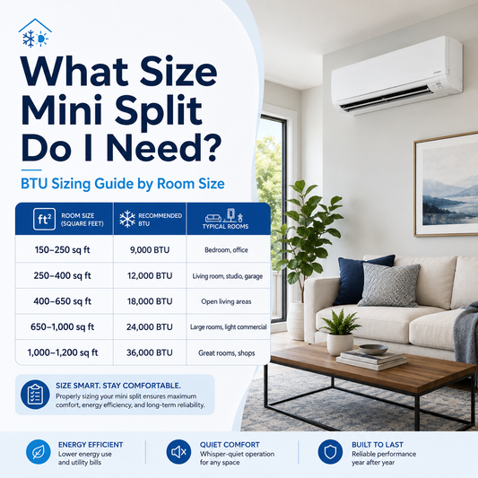 What Size Mini Split Do I Need? BTU Sizing Guide by Room Size