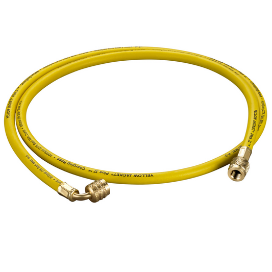 Yellow Plus Ii™ Hose, 60" ¼” LH to ¼” RH, 45° W/ Ball Valve - A2L Compatible