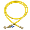 CHARGING HOSE WITH COMPACT BALL VALVE END - LOW LOSS: 1/4 IN FEMALE CONNECTION SIZE, 0° ANGLE - YELLOW