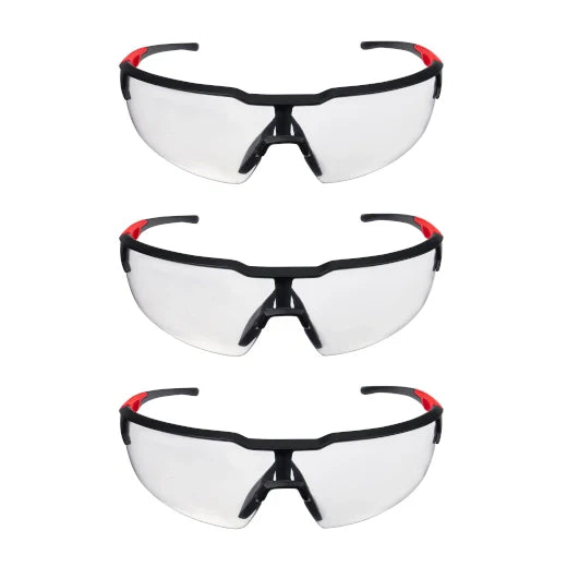 3PK Safety Glasses - Clear Anti-Scratch Lenses