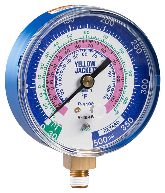 A2L Manifold Gauge - Blue, 3-1/8" (80mm), R-32/454B/410A PSI F