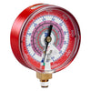 3-1/8" Dry Pressure Gauge, Red °F AND °C, BAR/PSI, 1/8" NPT Male Connection, R32/410A