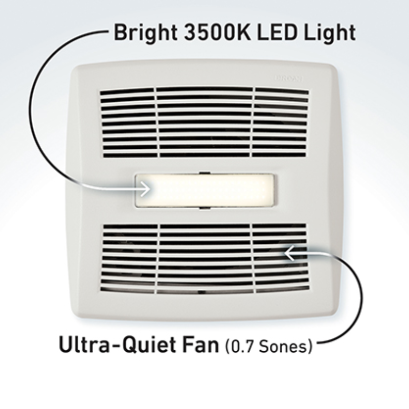 FLEX™ Series 80 CFM 0.7 Sones Ventilation Fan Light Energy Star®