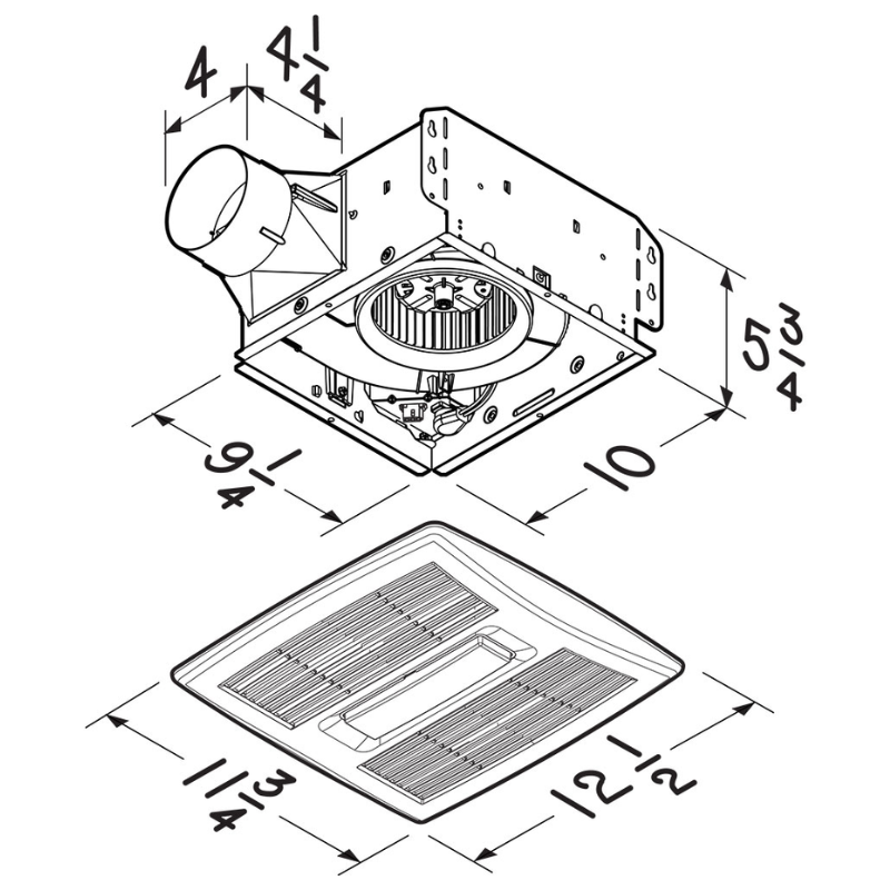 FLEX™ Series 80 CFM 0.7 Sones Ventilation Fan Light Energy Star®
