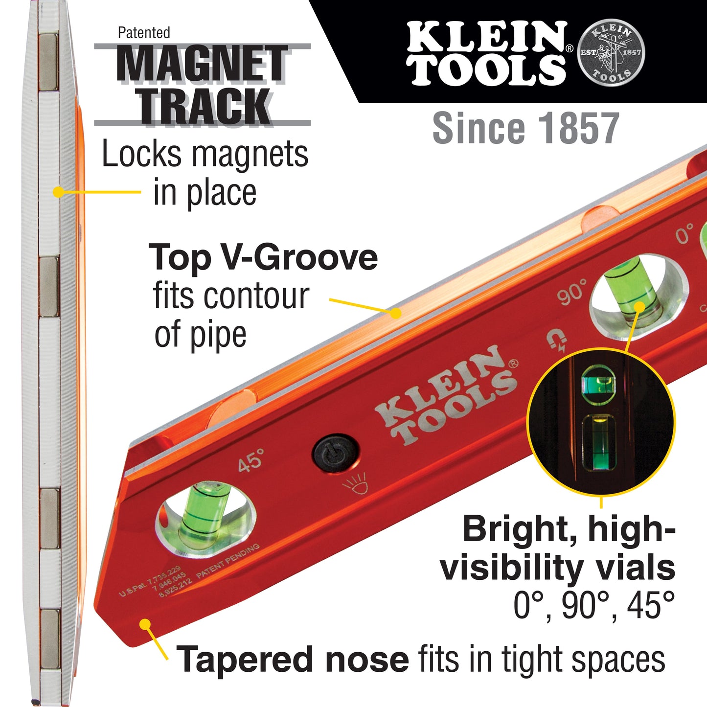 Lighted Torpedo Billet Level - Rare-Earth Magnet