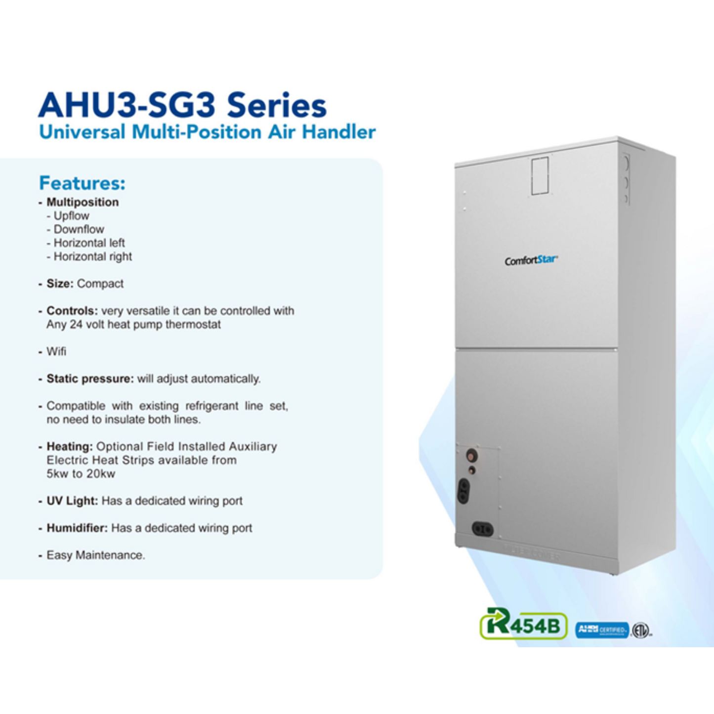 30K AHU3-SG3 MULTIPOSITION AIR HANDLER - UP TO 19 SEER2