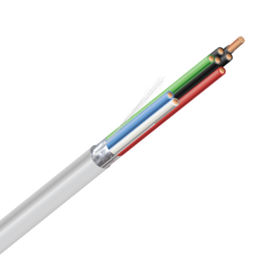 Stranded Copper Shielded Riser Rated CMR/CMG/CL3R/FPLR PVC 3/C 18 AWG 300V Cable- 1000' Roll