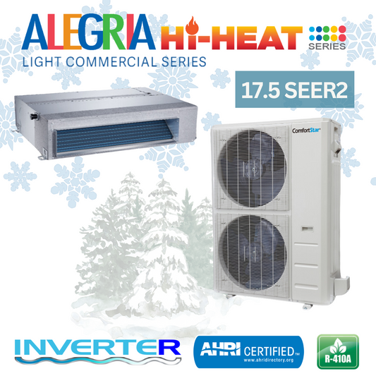 36K Cooling + Heating - 208/230v Light Commercial Fan Coil System – 17.5 SEER2
