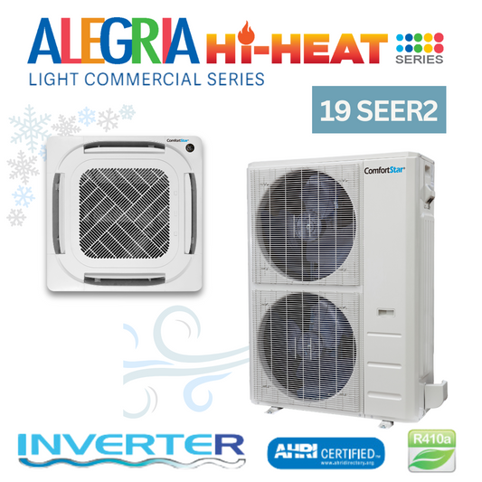 36K Cooling + Heating - 208/230v Light Commercial Cassette System – 19 SEER2
