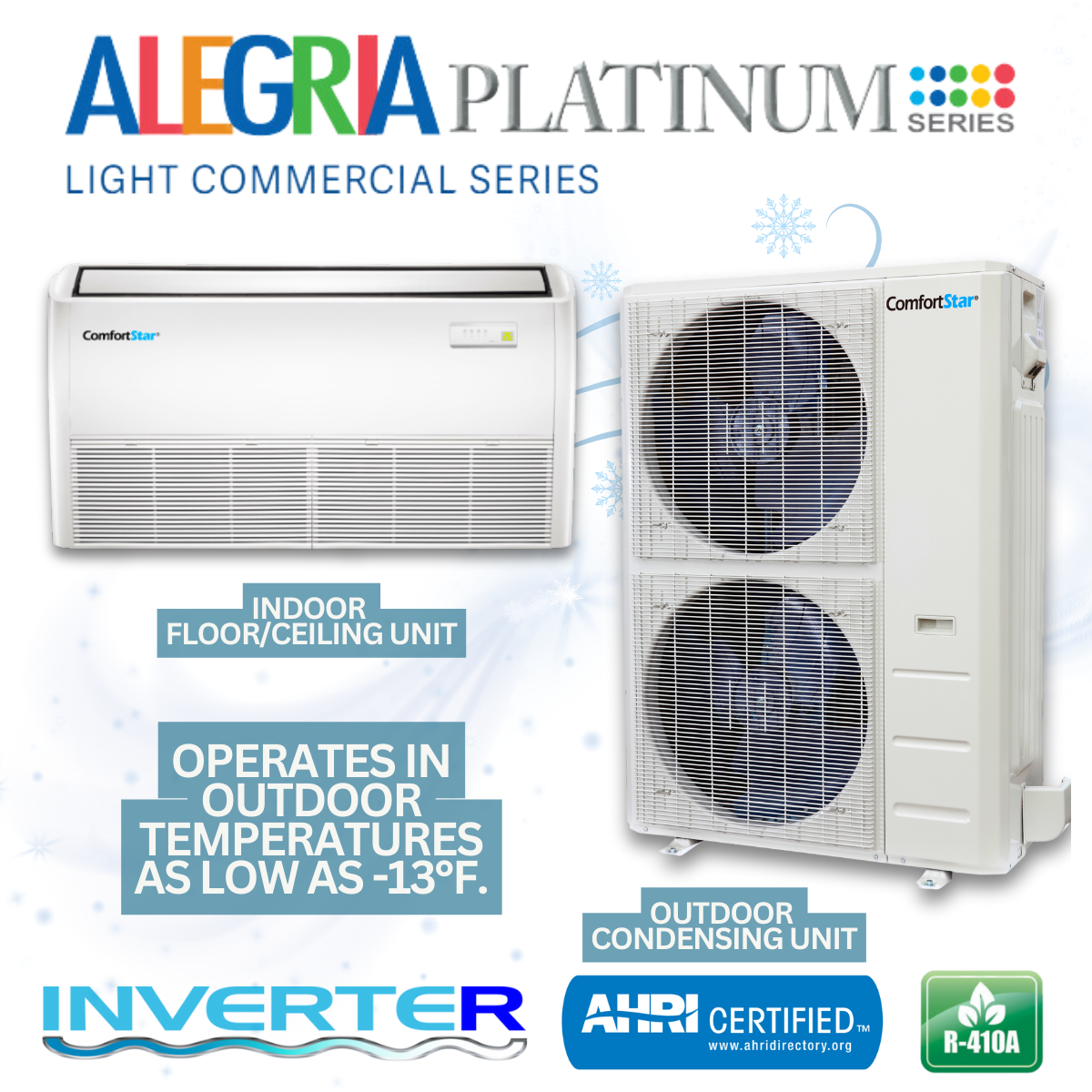 60K Cooling + Heating - 208/230v Light Commercial Floor-Ceiling System – 19.8 SEER2
