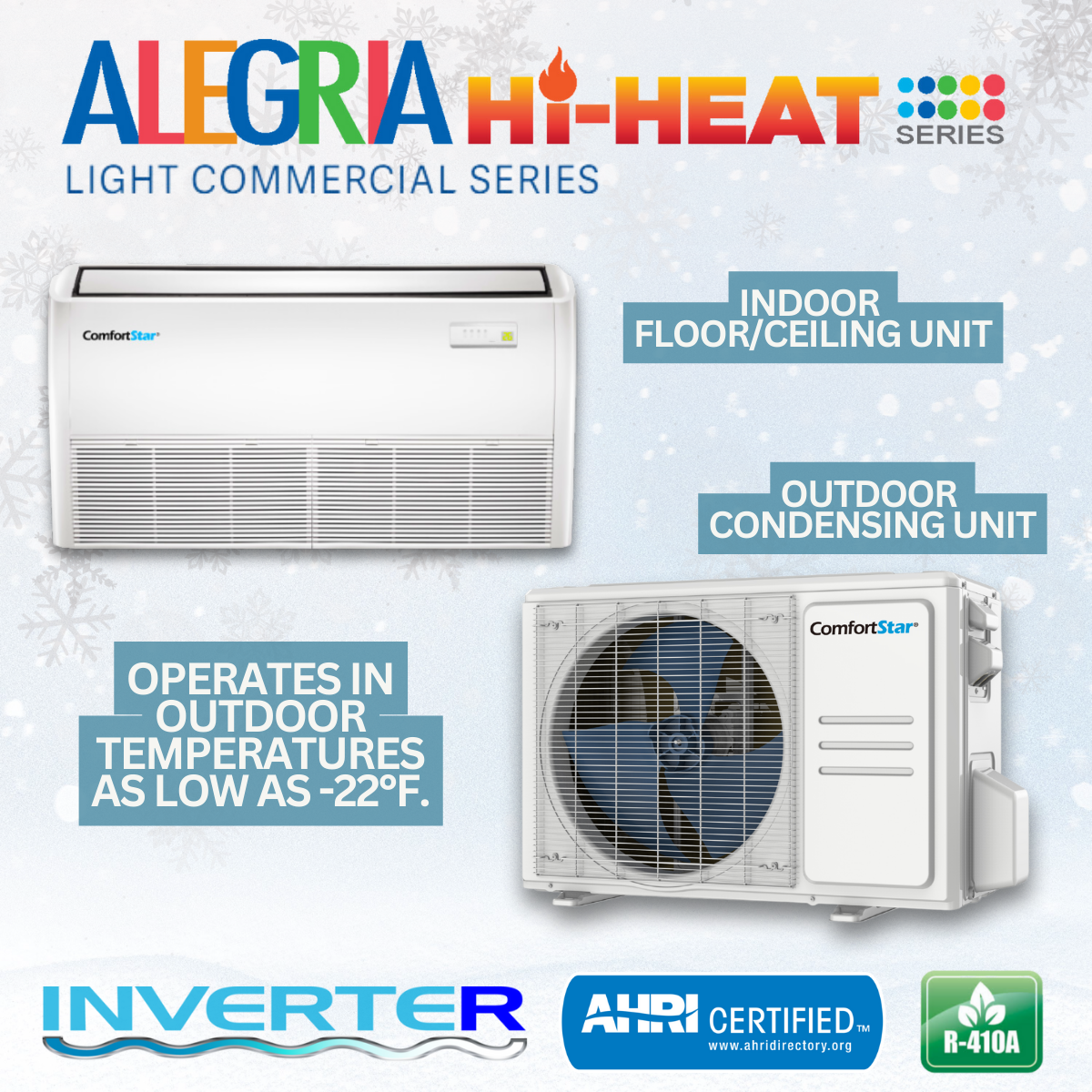24K Cooling + Heating - 208/230v Light Commercial Floor-Ceiling System – 20.2 SEER2