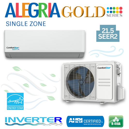 9K Cooling + Heating - 115v  Energy Star Wall Mounted – Mini-Split System – 21.5 SEER2