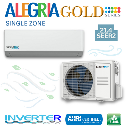 12K Cooling + Heating - 208/230v Wall Mounted – Mini-Split System – 21.4 SEER2