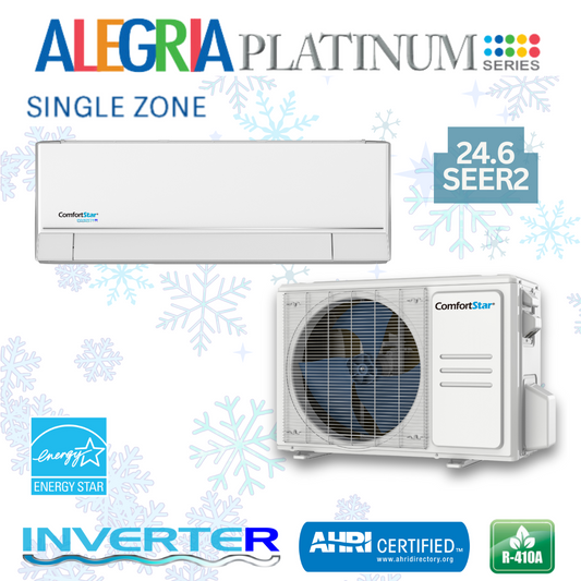 12K Cooling + Heating - 208/230v Energy Star Wall Mounted –  Mini-Split System – 24.6 SEER2
