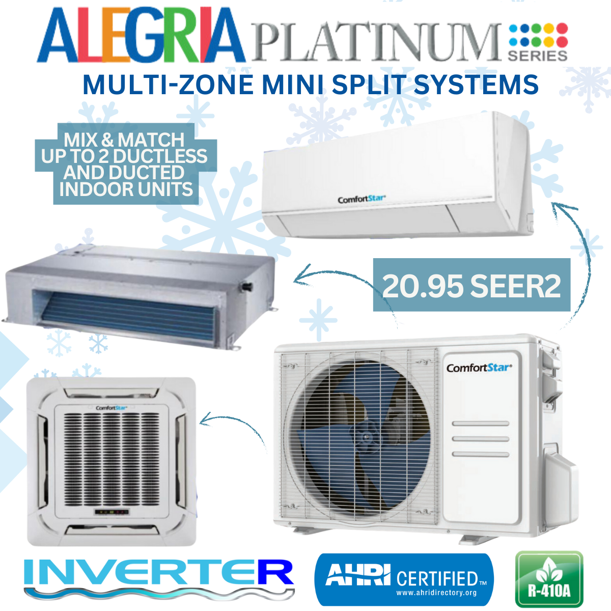 18K Dual Zone Outdoor Condensing Unit - Mix Ductless and Ducted System 20.95 SEER2