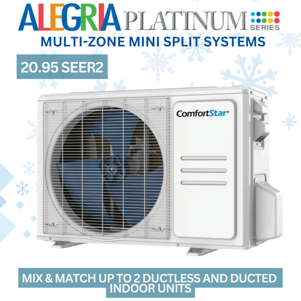 18K Dual Zone Outdoor Condensing Unit - Mix Ductless and Ducted System 20.95 SEER2