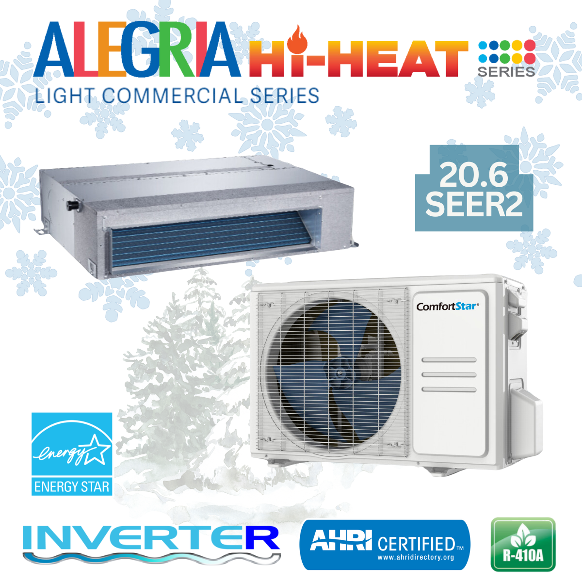 24K Cooling + Heating - 208/230v Energy Star Light Commercial Fan Coil System – 20.6 SEER2