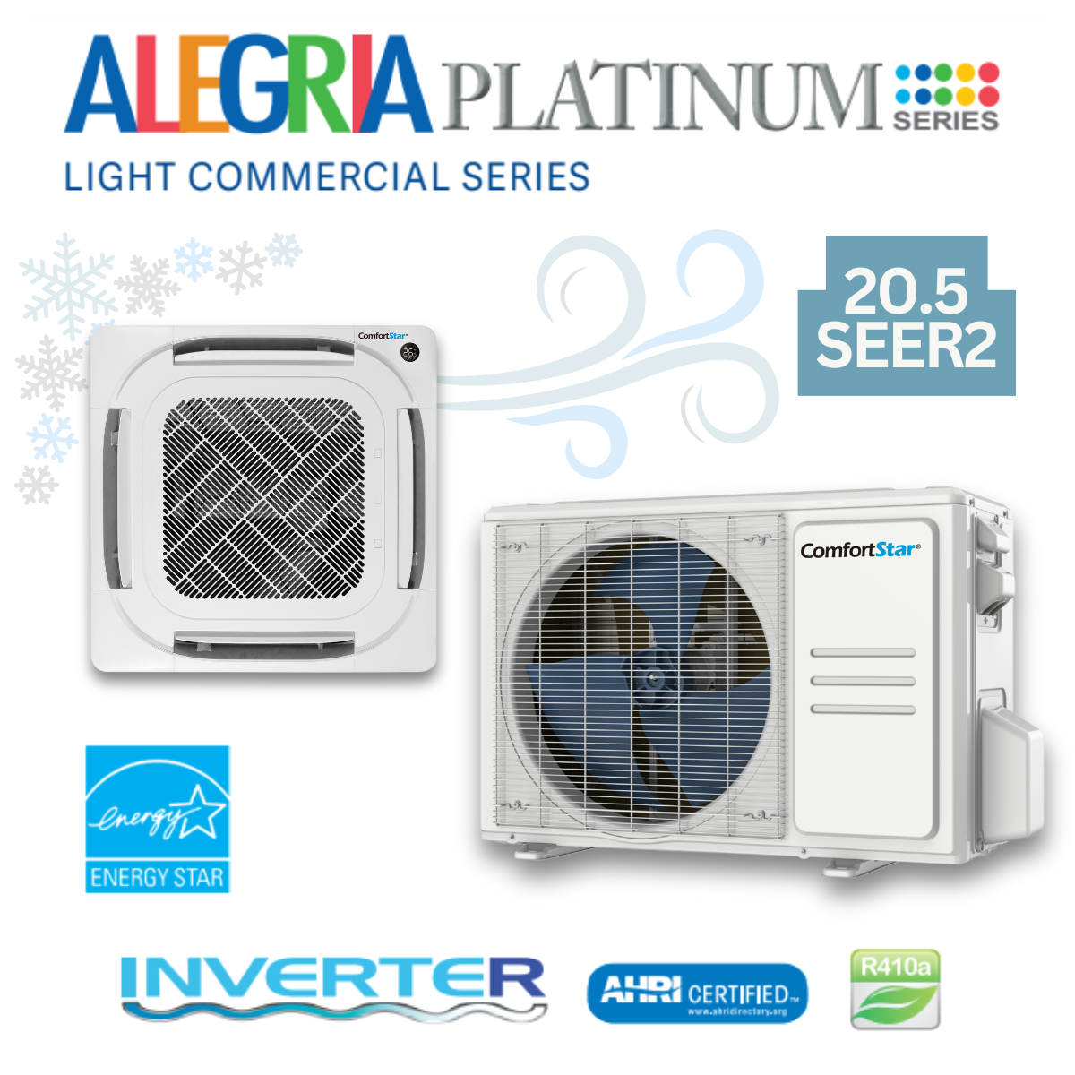 18K Cooling + Heating - 208/230v Energy Star Light Commercial Cassette System – 20.5 SEER2