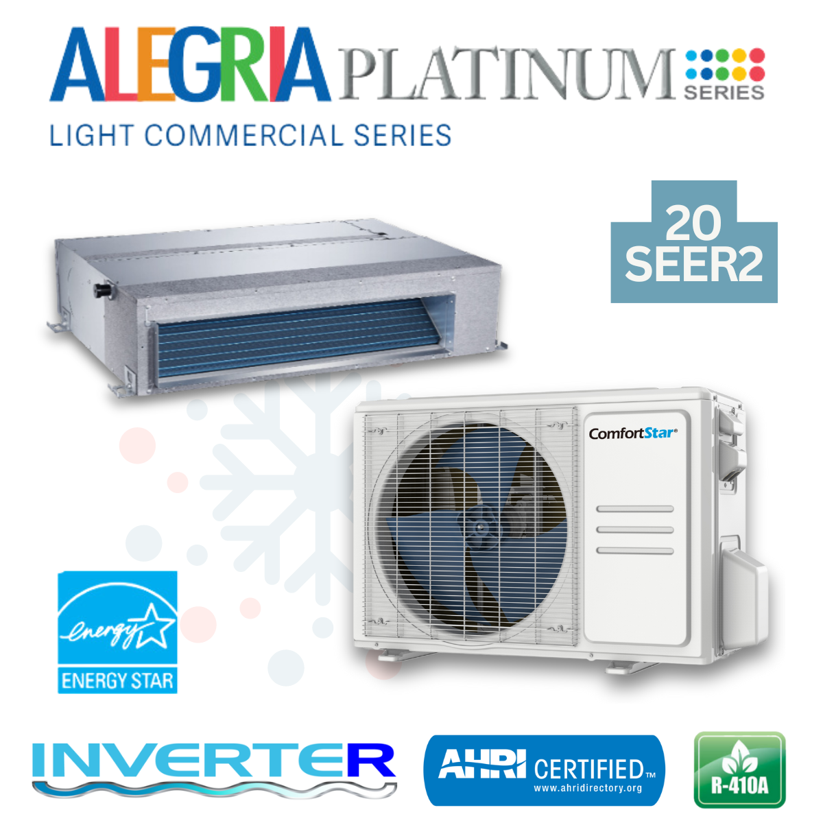 18K Cooling + Heating - 208/230v Energy Star Light Commercial Fan Coil System – 20 SEER2