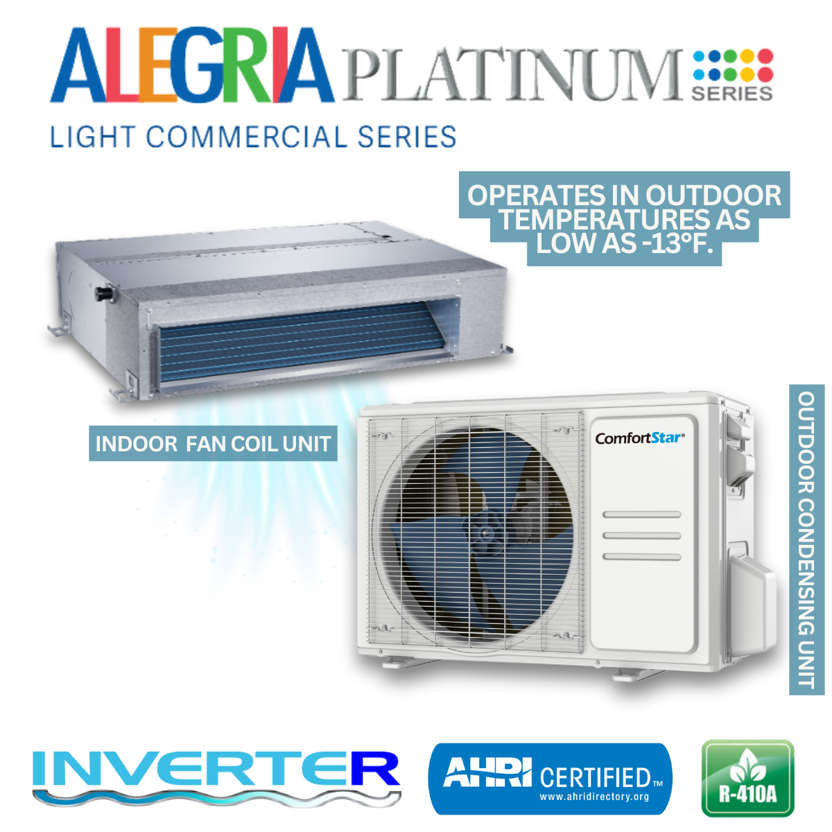 18K Cooling + Heating - 208/230v Energy Star Light Commercial Fan Coil System – 20 SEER2