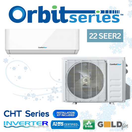 12K COOLING + HEATING - 115V WALL MOUNTED MINI-SPLIT SYSTEM - 22 SEER2