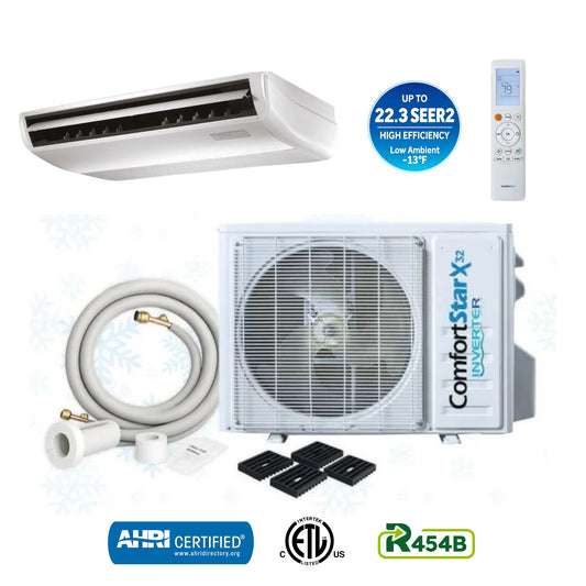 ComfortStar 24,000 BTU floor-ceiling mini-split heat pump system with FPA3 indoor unit and matched CPP3 outdoor unit.