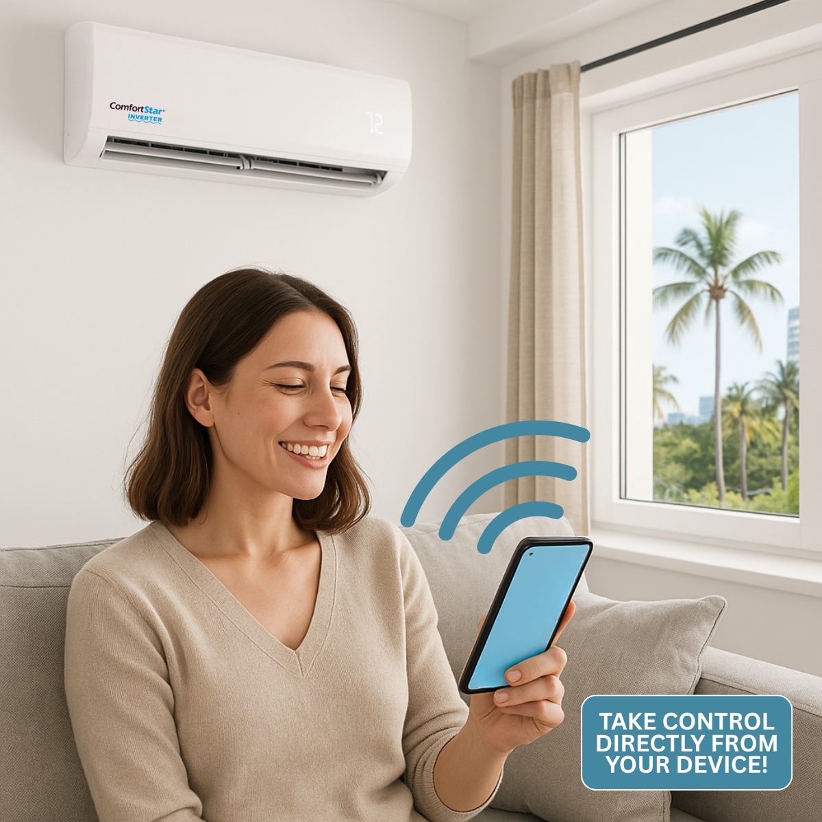 12,000 BTU Mini Split Air Conditioner – Wall Mounted, 230V Inverter, 22 SEER2 Energy-Efficient Cooling, WiFi Smart Control