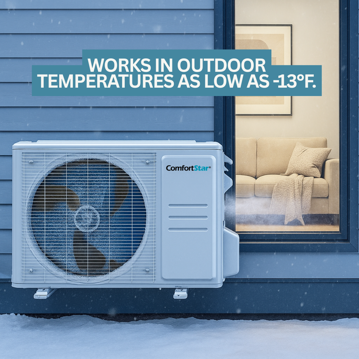 12,000 BTU Cooling + Heating - Energy Star  - Wall Mounted Ductless Mini Split Air Conditioner – 24.6 SEER2 High Efficiency, Voltage 208/230V