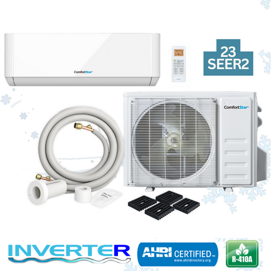 12,000 BTU Cooling + Heating - Wall Mounted Ductless Mini Split Air Conditioner Heat Pump - 23 SEER2 Energy-Efficient, Voltage 230V