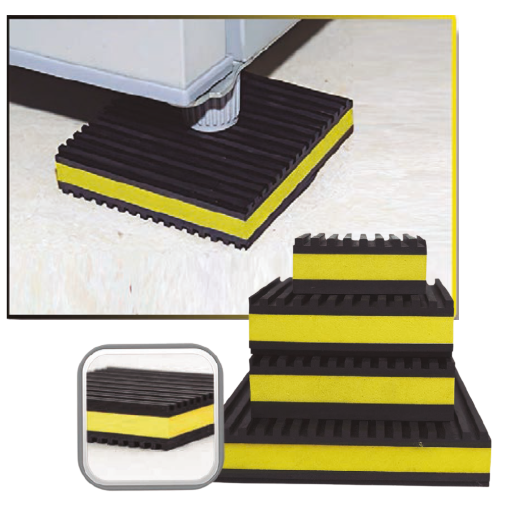 RUBBER EVA ANTI-VIBRATION PADS - 2" X 2" X 3/8" - 100/PC