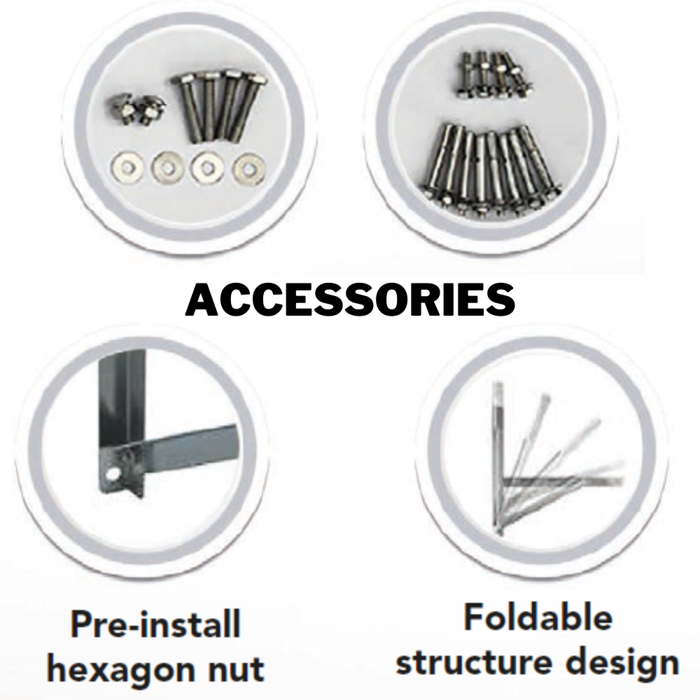 STAINLESS STEEL FOLDABLE WALL CONDENSER BRACKET