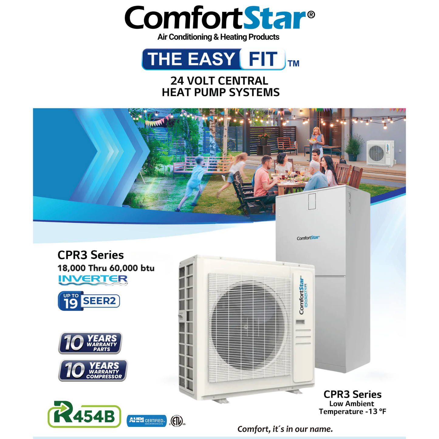 60K CPR3 CONDENSING UNIT - HEAT PUMP SIDE DISCHARGE - UP TO 18.8 SEER2